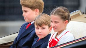 Prinzessin Charlotte mit ihren Brüdern Prinz George und Prinz Louis (Mitte) bei der „Trooping the Colour“-Parade. Foto: IMAGO/Avalon.red/Imageplotter